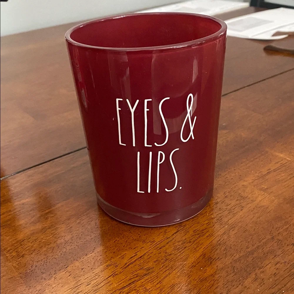 Rae Dunn Eyes & Lips Makeup Brush Holder - Burgundy
